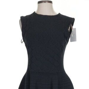 Ted Baker Black Textured Knit Fit-and-Flare Dress